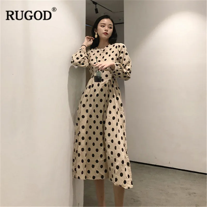 Женское облегающее платье в горошек RUGOD Элегантное повседневное стиле бохо с