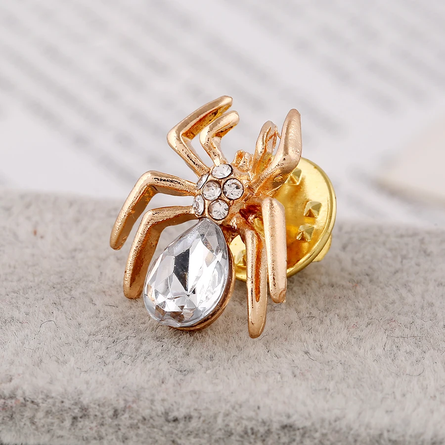 Милые маленькие броши на воротник паука для женщин модные ювелирные изделия