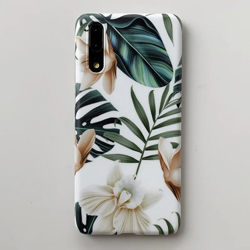 Style 1 Чехол FLYKYLIN Art Leaf Flower для huawei Nova 3e 4e чехол на P30 Pro P20 Lite mate 20 Чехлы IMD силиконовый чехол с подставкой - Цвет: Style 1