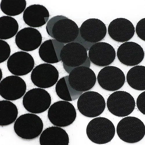 Black 25mm 100 пар 10 мм/15 мм/20 мм/25 мм/30 мм клейкая крепежная лента Dot крюк и петля Волшебная Наклейка круглая прочная самоклеящаяся крепежная лента - Цвет: Black 25mm