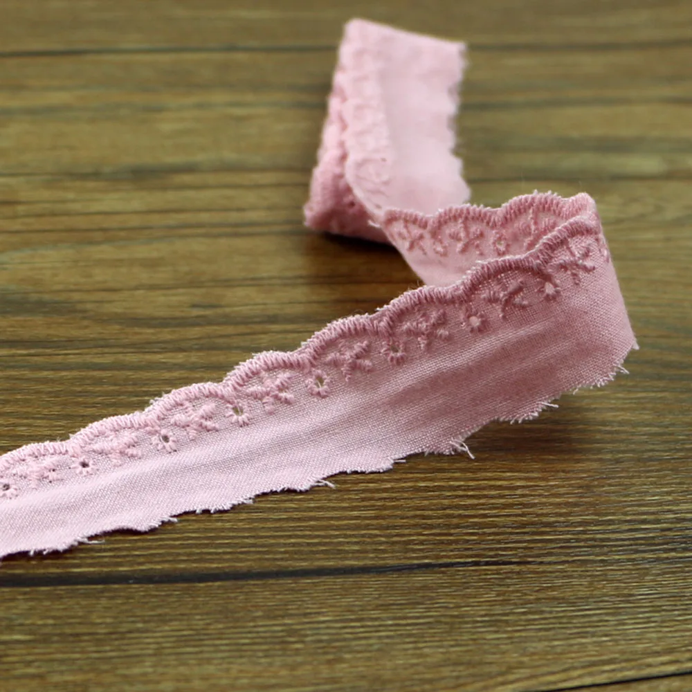 2 ярда 5 см розовый хлопковый тройной кружева для ремесла/одежды/шитья оптовая