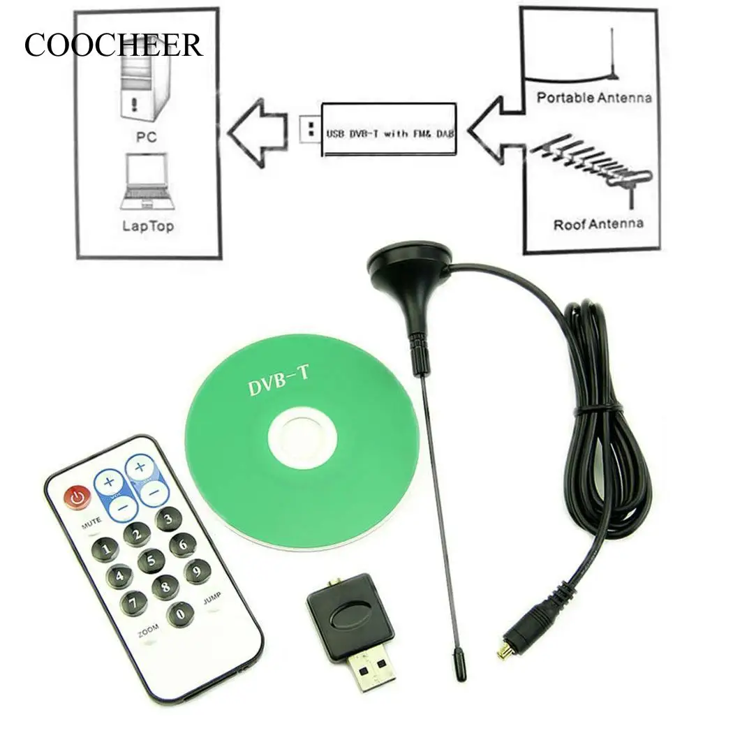 DVB T 3 0 цифровой USB ТВ тюнер приемник RTL2832U + R820T Поддержка SDR ADS B|Спутниковое ТВ| |
