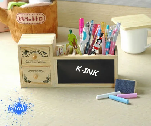 

Wooden stationery holders , stationery set with blackboard / chalkboard , pen holder / pencil holder , small drawers