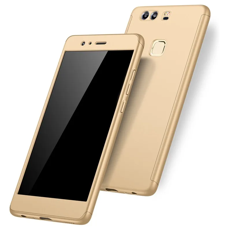 Beira 360 Full Coverage Hard Plastic Phone Case For Huawei P9 Plus Lite Tempered Glass Gift Shockproof Couqe P10 |