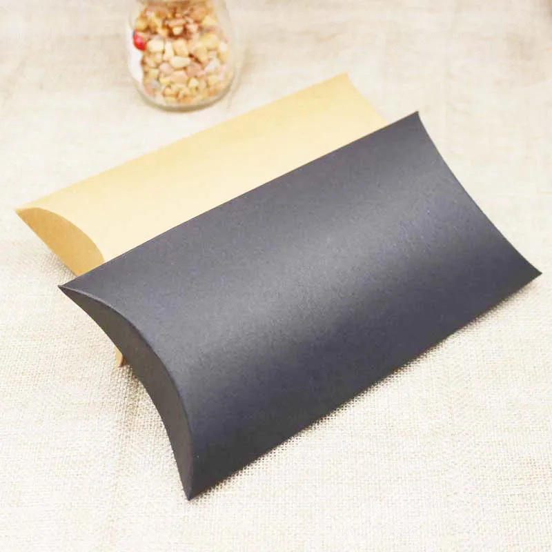 zerongE jewelry paper candy box pillow shape products gift black/kraft cardboard packing & display 18*95*30mm 100pc | Украшения и