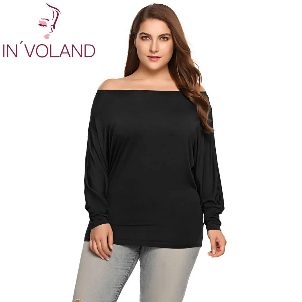 IN'VOLAND/женские футболки больших размеров Повседневная осенне-Весенняя