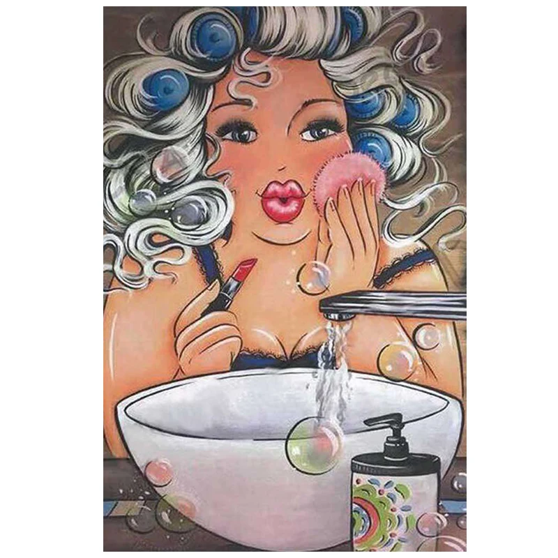 Полная квадратная/круглая Алмазная вышивка мультяшная полная Дамская для мытья