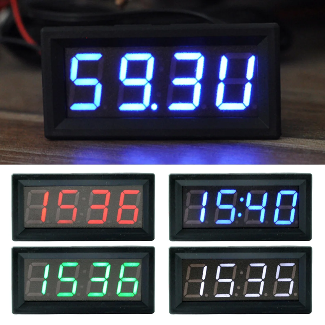 3 в 1 DC 12 В DIY Многофункциональные Высокоточные Часы внутри и снаружи автомобиля