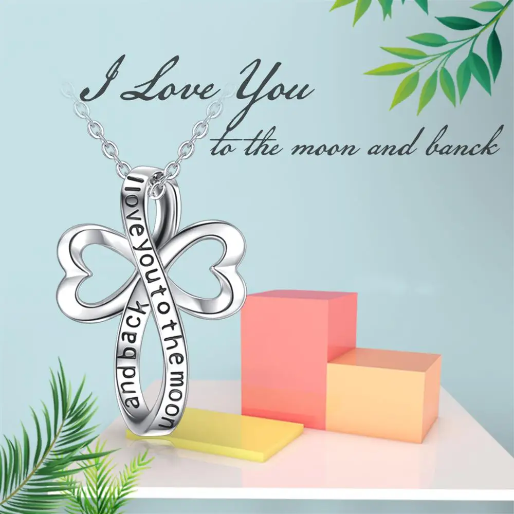 EUDORA Стерлинговое Серебро кулон с узлом цветочный дизайн L Love you ожерелье модное
