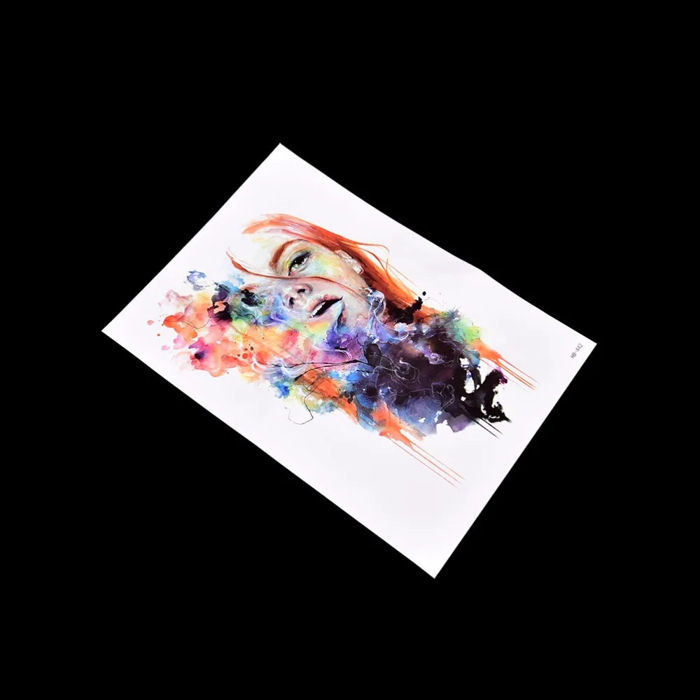 Сексуальная акварель тону Красота девушка Временные татуировки Стикеры для Для