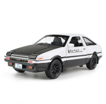 1:28 Toyota AE86 литая под давлением модель автомобиля игрушка со световым звуком для детей игрушки подарки