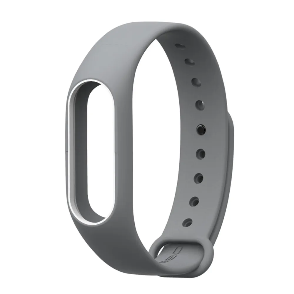 Цветной силиконовый Сменный ремень mi jobs для Xiao mi Band 2, Сменные аксессуары для смарт-браслета mi Band 2, силиконовый ремешок для браслета - Цвет: Grey and white