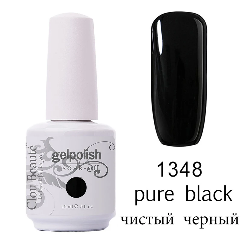 1348 Clou Beaute 15 мл УФ гель лак для ногтей Розовый Красный Белый Черный замочить от гель лак для ногтей маникюр Vernis Полупостоянный - Цвет: 1348