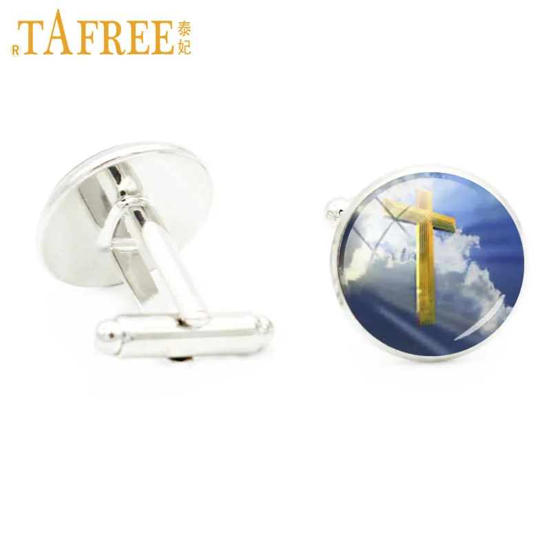 Мужские Запонки TAFREE с христианскими крестиками запонки для религиозных мужчин