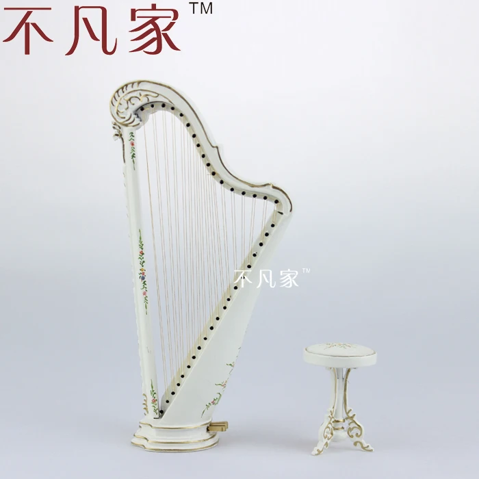 

Doll house micro miniature mini furniture harpist drear