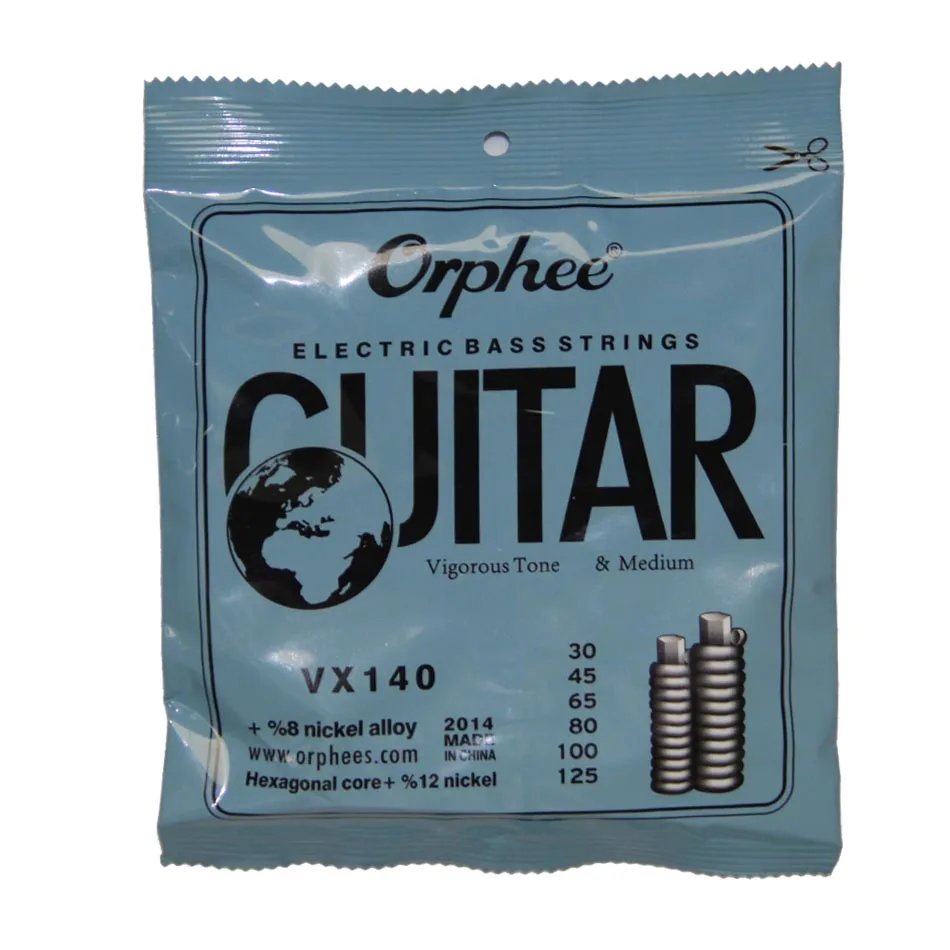 Струны для электрической бас гитары Orphee VX140 (.030 .125 дюймов) Никель сплав