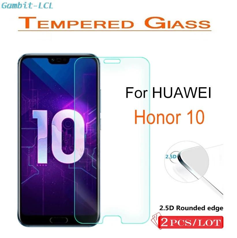 

2PCS Tempered Glass for Huawei Honor 10 Screen Protector 2.5D 9H on the Phone Film Protective Safety Glass for honor10