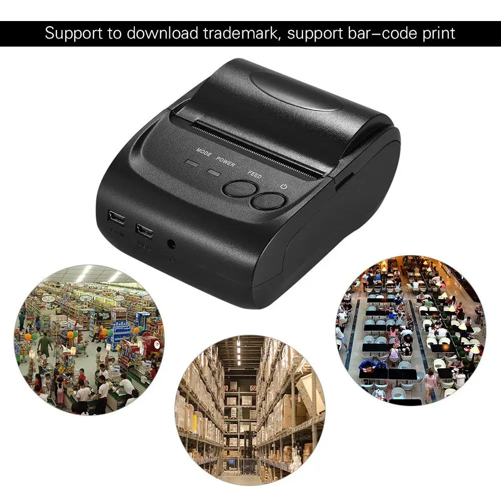 58 мм Bluetooth термочековый POS принтер портативный Android IOS мини термопринтер Мобильный