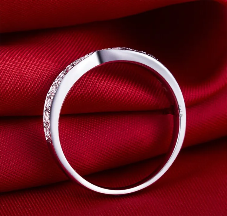 Брендовое короткое кольцо из стерлингового серебра NSCD с бриллиантом 925 пробы