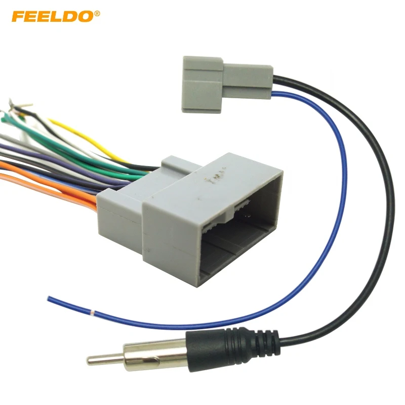 FEELDO 1Set Car Radio Audio Stereo Wire Harness Radio Wire for Honda Install Aftermarket CD/DVD Stereo Adapter #FD-4730