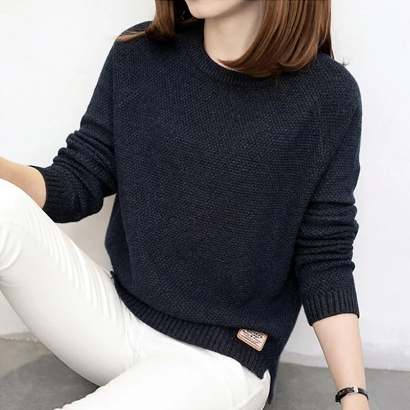 2019 Korean version Autumn Winter Women Sweaters Lantern sleeve Round neck Casual Knitted sweaters aa1054 | Женская одежда
