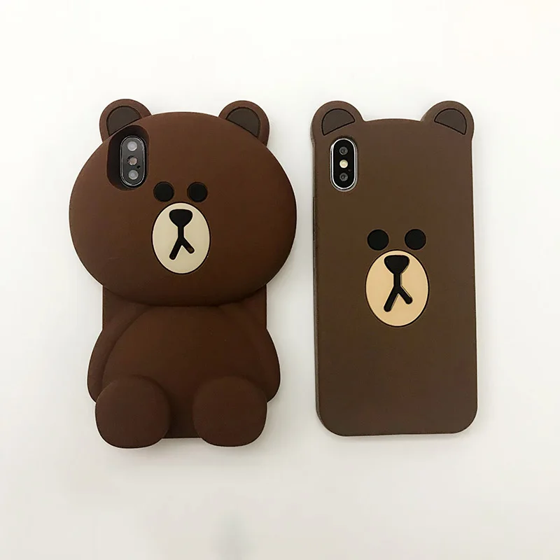 3D чехол для телефона с изображением медведя из мультфильма iPhone X 6 S 7 8 Plus XR XS Max