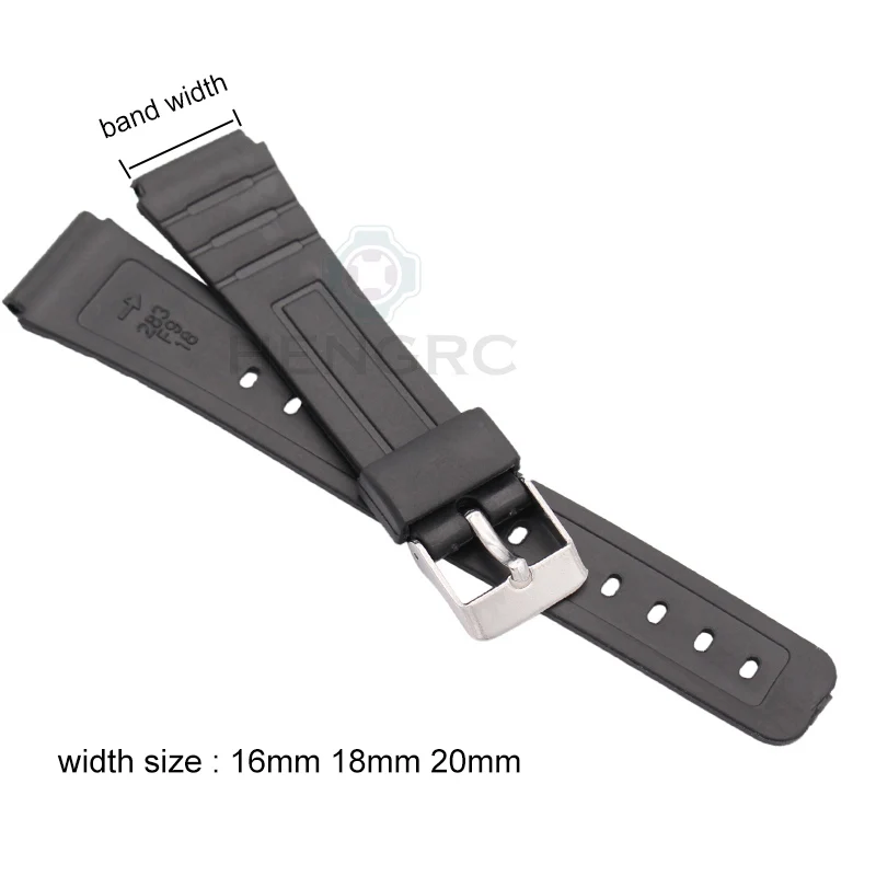 16mm 18mm 20mm Silicone Watch Strap Band Women Men Black Sport Diving Rubber Watchbands Buckle For Casio Watch Accessories