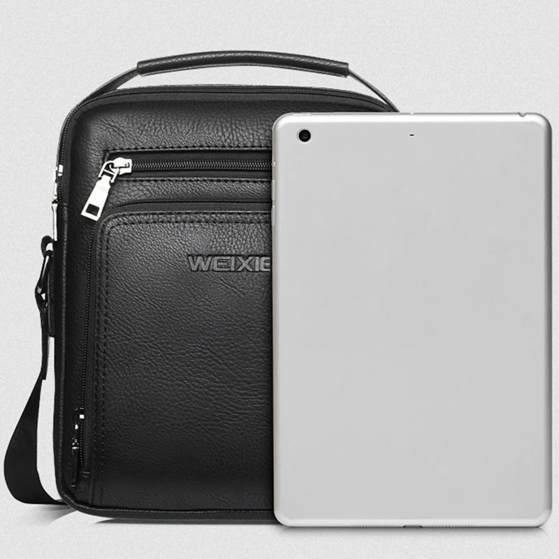 NEW-WEIXIER Casual Men Crossbody Bags Pu Leather Messenger Bag Designer Handbag Top Male Shoulder |