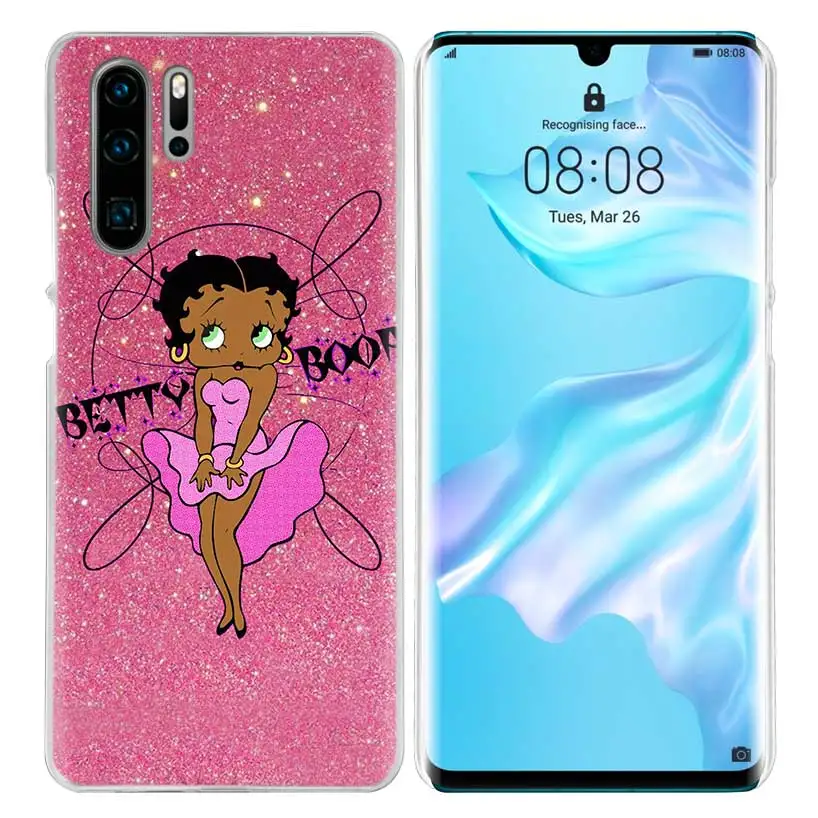 Розовый сексуальный чехол Betty Boop для huawei P20 P30 P Smart Nova 4 3i P10 P9 P8 mate 10 20 lite Pro Mini жесткий чехол для телефона pc