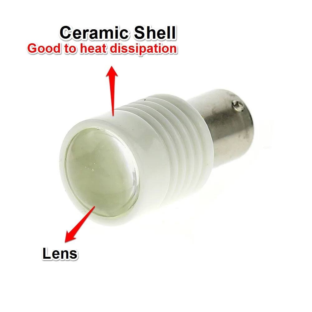 

1 Pcs BAY15D 1157 6 SMD 3030 LED Lights With Lens DC 12V 24V Ceramic Shell Turn Brake Lamp White Parking Bulbs