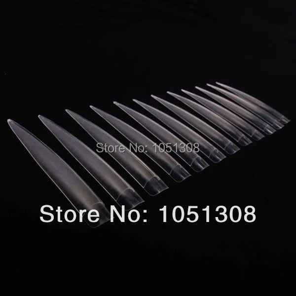 10 пакетов / серия прозрачный акрил маникюр длинная стилет Sharp заканчивая солон