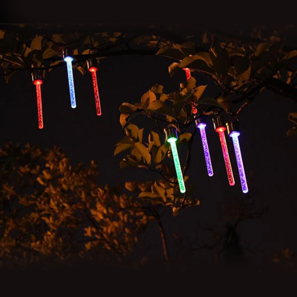 

Outdoor Garden Solar Hanging Tree Lights Tube Shaped Lamps Assorted Colours