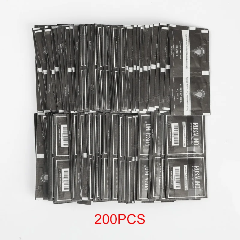 200PCS ROSALIND салфетки для удаления хлопок, волокно Бесплатные салфетки для ногтей маникюрный набор для удаления гель-лака акриловое покрытие для ногтей - Цвет: 200PCS