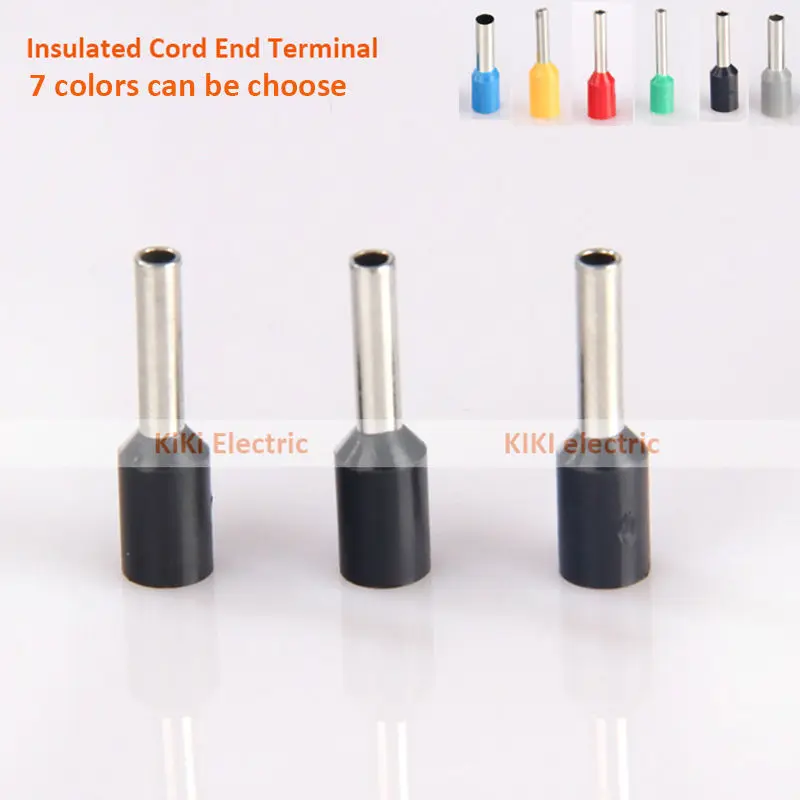 

Black/Red copper crimp Terminals for 1.5SQMM #16AWG Wire Pre-insulated pipe-shaped ends clod terminal 18mm of Pin Length E1518