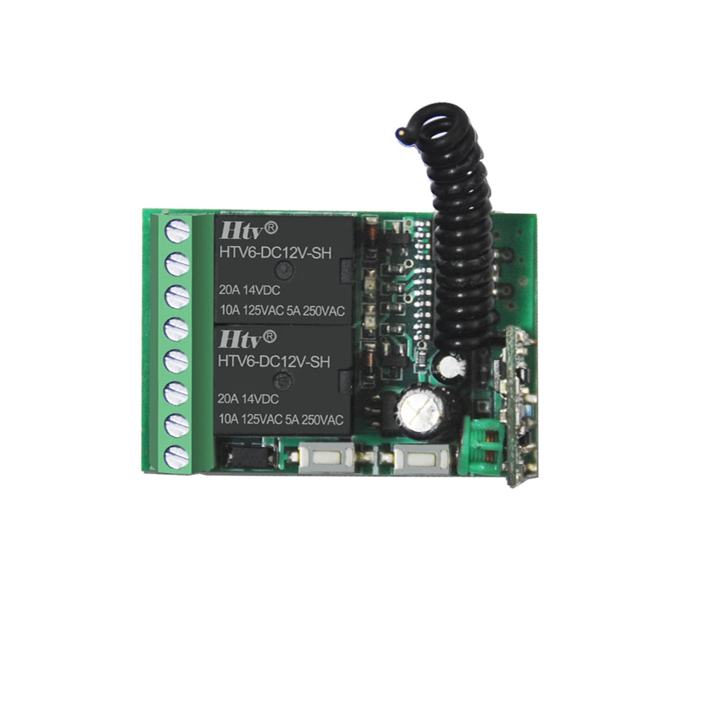 Беспроводной Радиочастотный выключатель света 12 В постоянного тока 2 канала