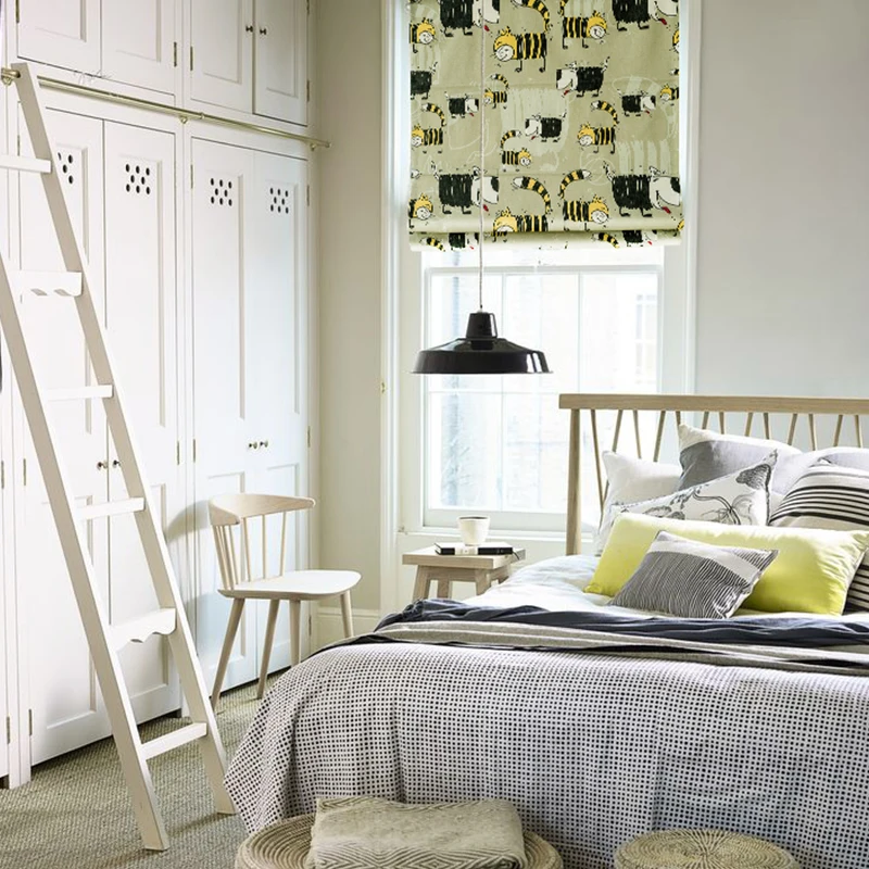 2018 Cortinas Dormitorio плотные современной сельской хлопок и затенение ткань римская