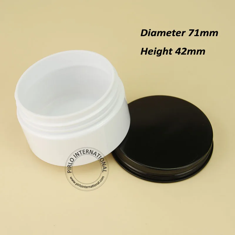 Новое поступление 100 г пустой пластиковый контейнер с алюминиевой крышкой белый