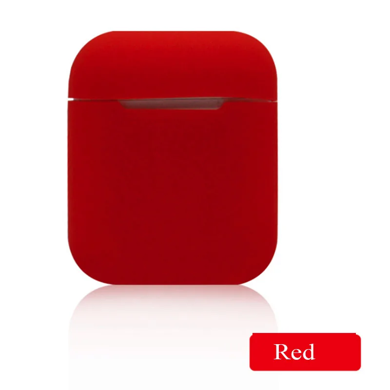 Red BOORUI Мягкий силиконовый чехол s для Airpods противоударный чехол для умных наушников ультратонкий протектор чехол с модными цветами - Цвет: Red