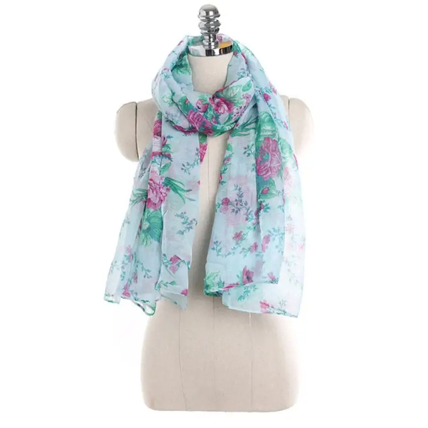 Women Ladies Flowers Print Pattern Lace Long Scarf Warm Wrap Shawl Bufandas mujer Cachecol feminino inverno Foulard femme hijab |