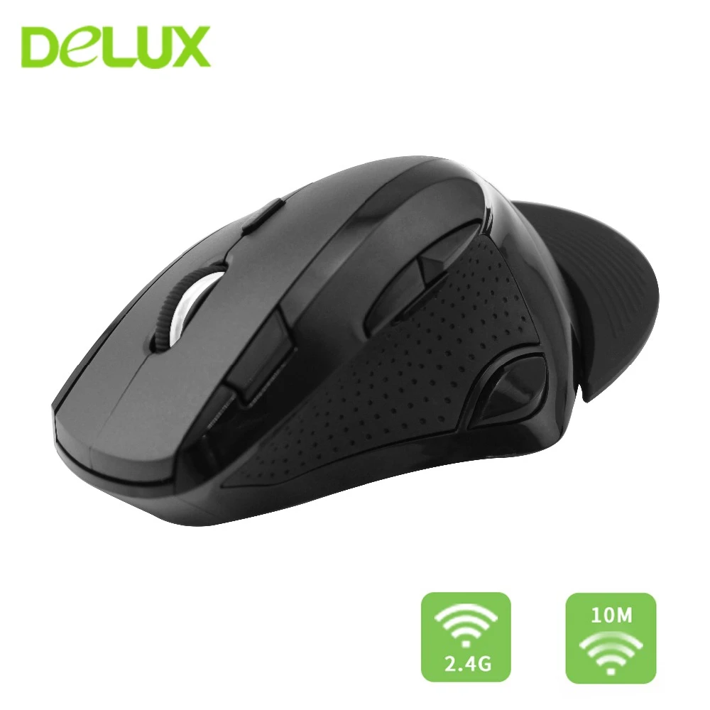 Беспроводная оптическая мышь Delux M910 2 4 ГГц эргономичная Вертикальная игровая 2400DPI