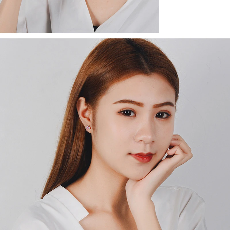 XIYANNIKE 925 Sterling Sliver The Wing Of Angel Queen Zirconia Stud Earrings Cute Simple Fashion For Women Gift Trendy Oorbellen | Украшения