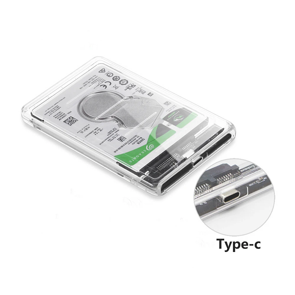 CHIPAL прозрачный 2 5 дюймов HDD SSD чехол Sata к USB 3 1 Type C адаптер Бесплатная Гбит/с коробка