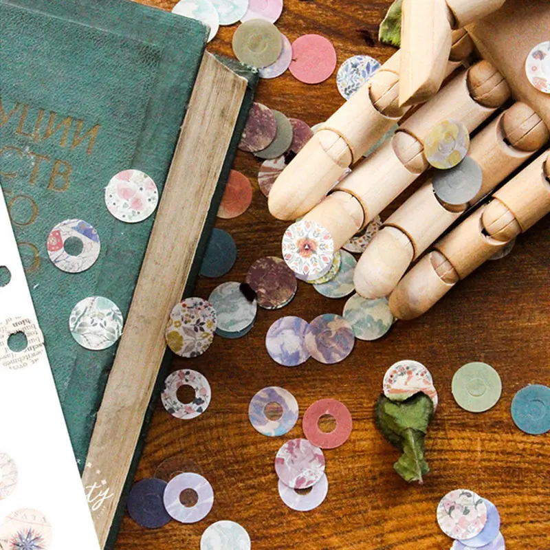 60 цветов наклейка с отверстиями для ремонта бумаги|Канцелярские наклейки| |