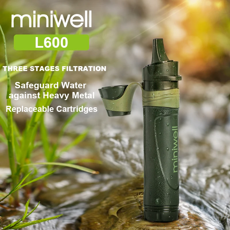 Miniwell Открытый Спорт Туризм Кемпинг Альпинизм Тактический персональный универсальный соломенный фильтр для воды miniwell L600