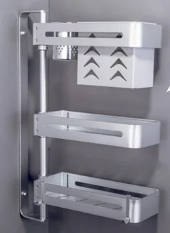 3 Layers B Silver Кухонные стеллажи из алюминиевого сплава, держатели, вращающийся многослойный настенный стеллаж для приправ, ванная душевая кабина хранение 08162 - Цвет: 3 Layers B Silver