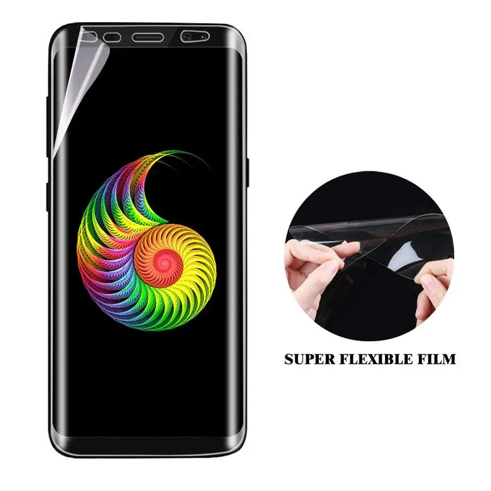 

100pcs/lot PET soft flim For Samsung galaxy S10 PLUS S10E S9 S8 S7 NOTE9/8 screen protector Curved Full cover Not tempered GLASS