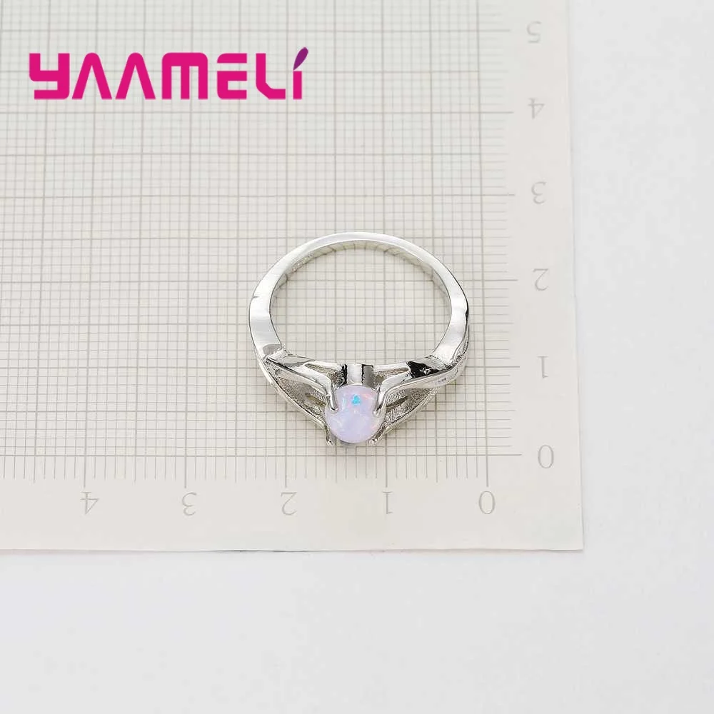 

Genuine Modern 925 Sterling Silver White Opal Store Women Finger Rings Best Crystal Jewelry Female Present decoration