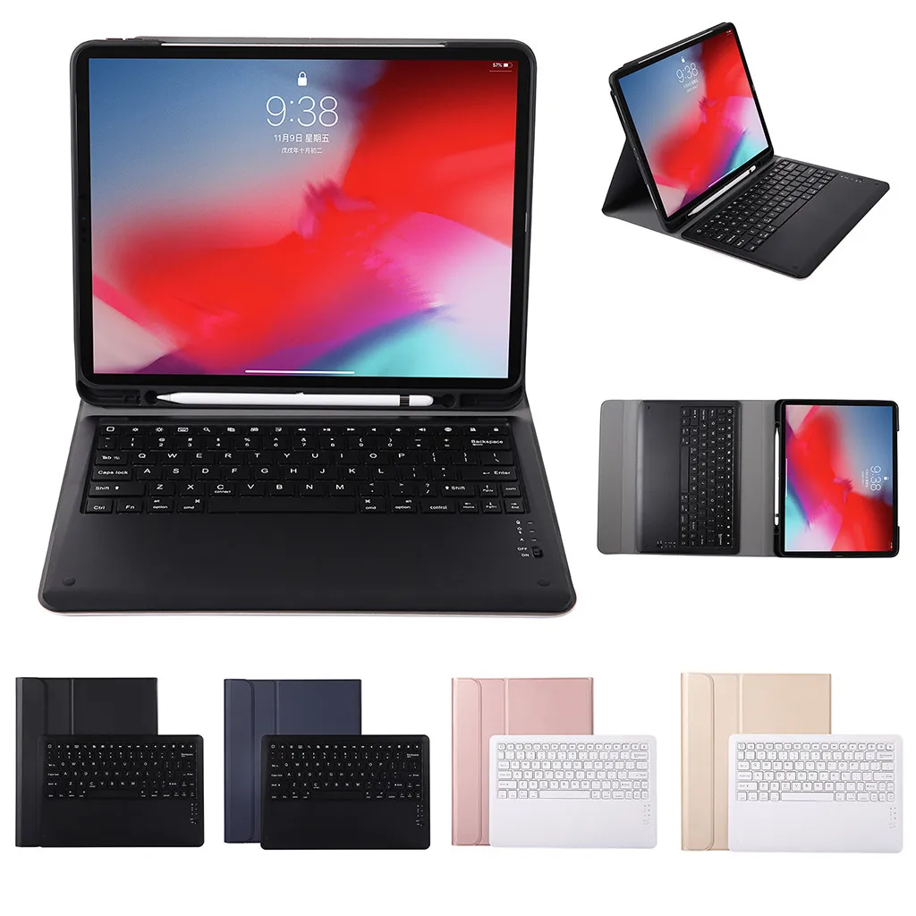 Тонкий чехол для клавиатуры из алюминиевого сплава с подсветкой iPad Pro 12 9 + слот