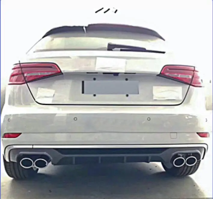 Для A3 S3 ABS Автомобильный задний бампер спойлер губа диффузор для Audi хэтчбек 2017 2018