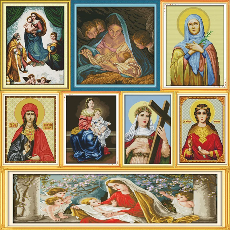Набор для вышивки крестиком с Мадонной Joy Sunday|joy sunday|cross stitch kitscross embroidery |